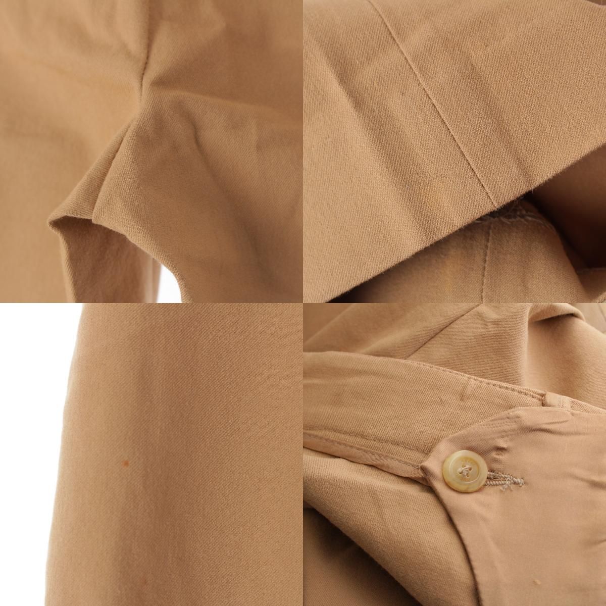 グッチ 2000年 コットン トムフォード期 レザーベルトデザイン スラックス パンツ ボトムス ベージュ ブラウン 40 DECORATOM_COM_BR