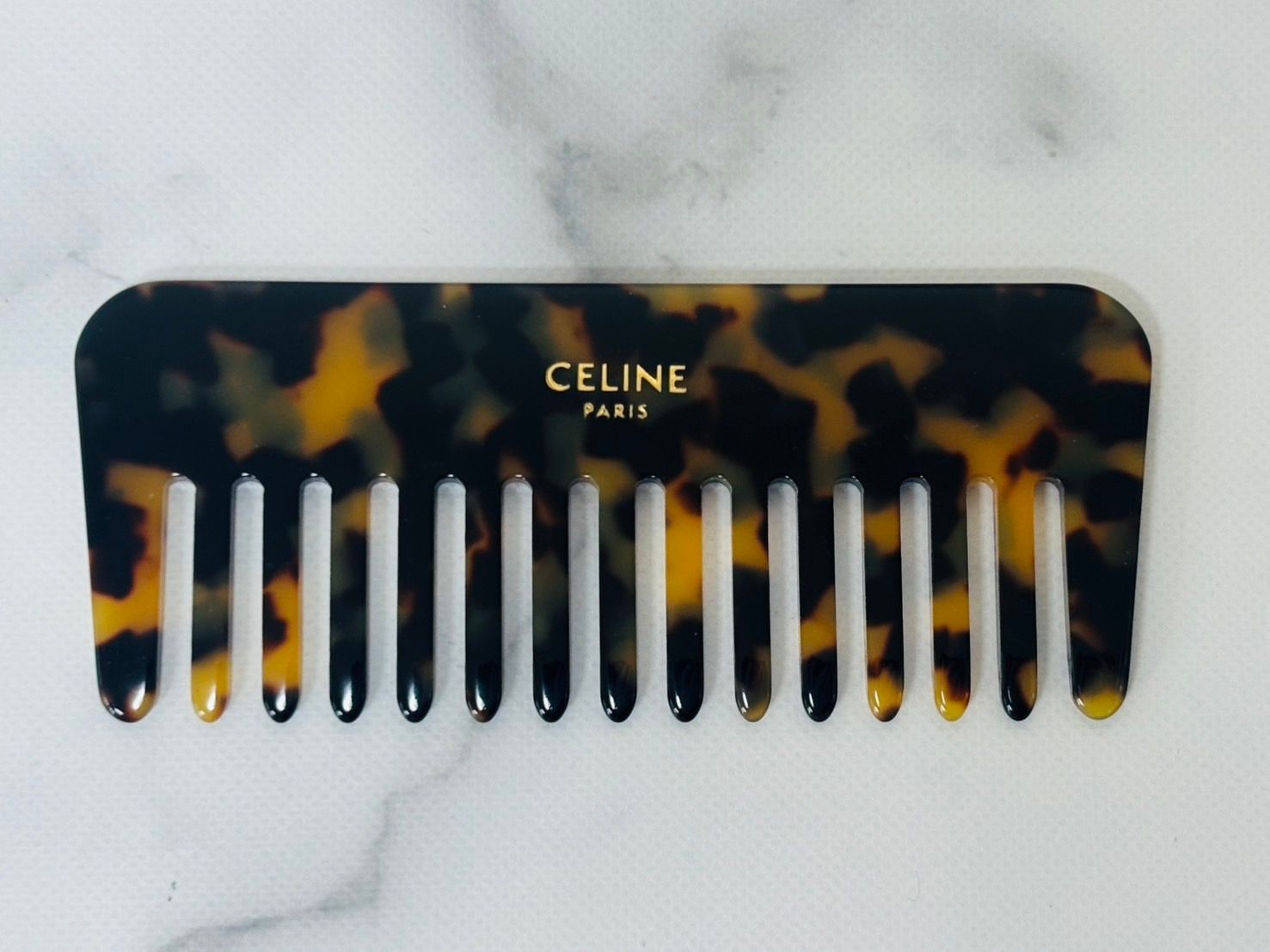 CELINE セリーヌ スモール ヘアコーム | トリオンフキャンバス ヘアブラシ レザーケース付き 現行品 K24506