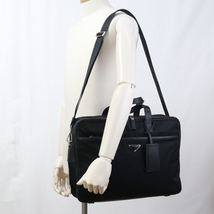 PRADA プラダ　2way ブリーフケース　ナイロン　レザー　ブラック PRADA プラダ 2WAY 2VE407 ブリーフケース ナイロン