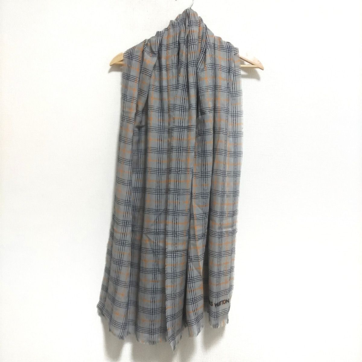 LOUIS VUITTON チェック柄ストール LOUIS VUITTON(ルイヴィトン) ストール(ショール)美品 - ライト