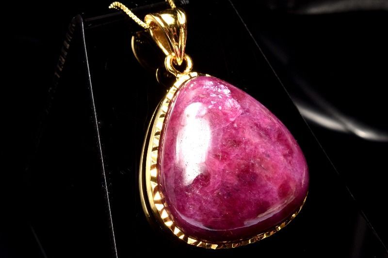 1点物】シルバー925◇高品質 スタールビー 26x24mm ドロップ