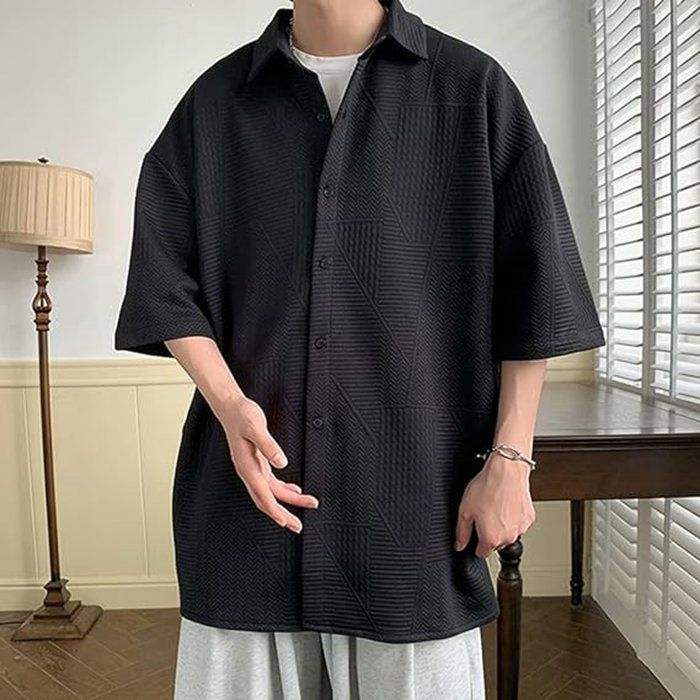 メンズ シャツ 半袖 夏服 無地 大きいサイズ カジュアル オシャレ おしゃれ ゆったり シンプル 軽い 柔らかい 人気 服 シャツ メンズ yJz6610