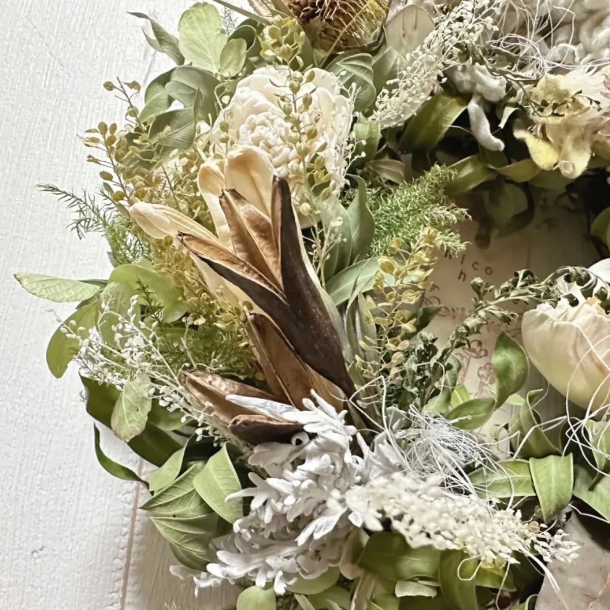 ドライフラワーリース(直径約23cm) ラウンドリース ボタニカル