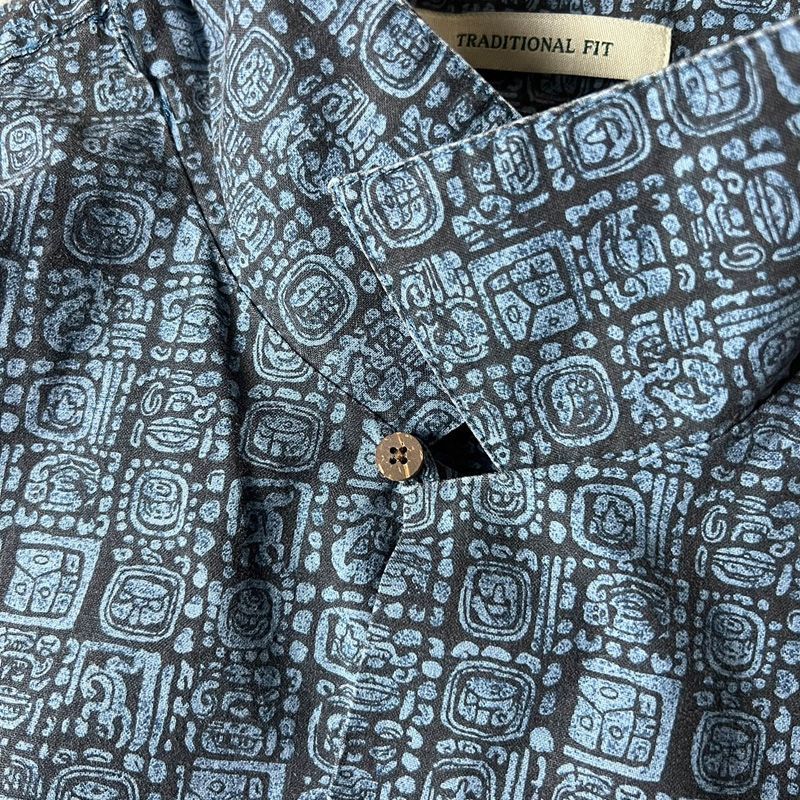 00s LLBean 総柄 コットン 半袖 オープンカラー シャツ XXL / 00