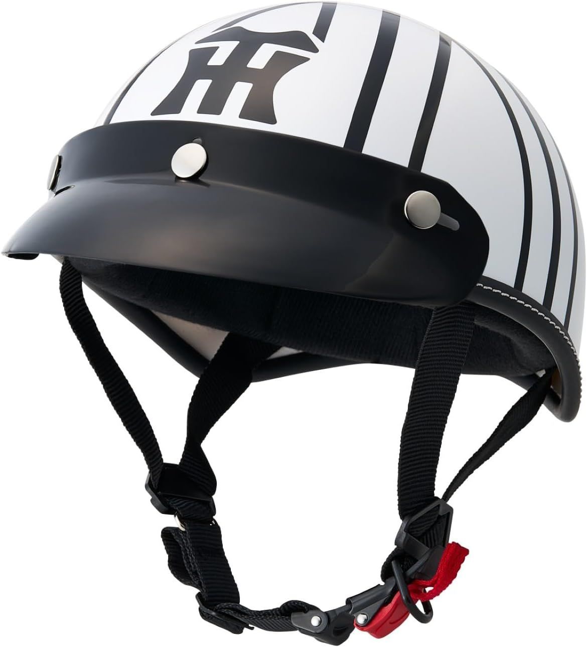 マルシン MARUSHIN バイク用 阪神タイガース承認 ハーフヘルメット ホワイト HTH002 フリー