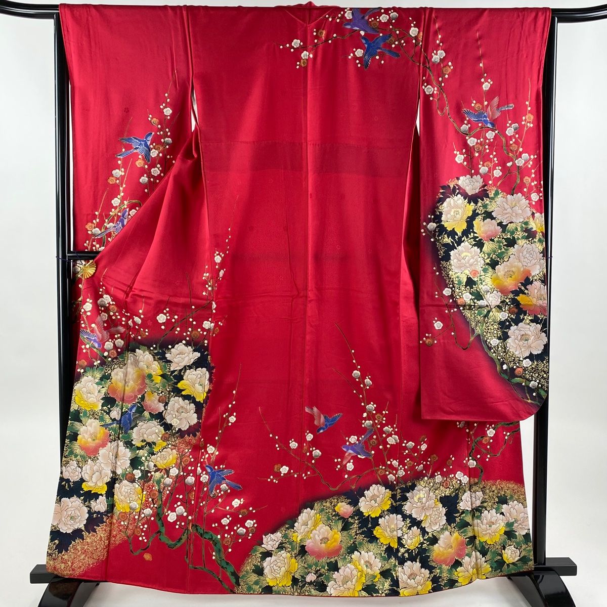 金通し金彩胡蝶蘭【振袖6点セット】振袖振袖帯襦袢着物123a p