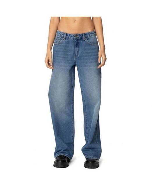 【送料無料】 アディクテッド レディース デニムパンツ ボトムス Womens Nyc Washed Low Rise Jeans Blue-washed