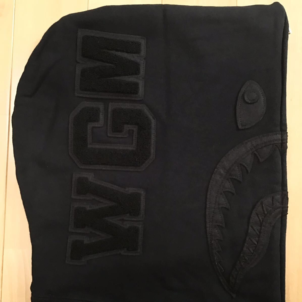 ☆XXL☆ All Black シャーク パーカー a bathing ape BAPE shark full 