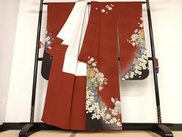 平和屋着物 豪華振袖 駒刺繍 舞花文 暈し染め 金彩 正絹 AABB0117zg