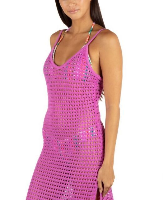 ハーレー レディース ワンピース トップス Juniors Crochet Mini Dress Cover-Up Orchid DECORATOM_COM_BR