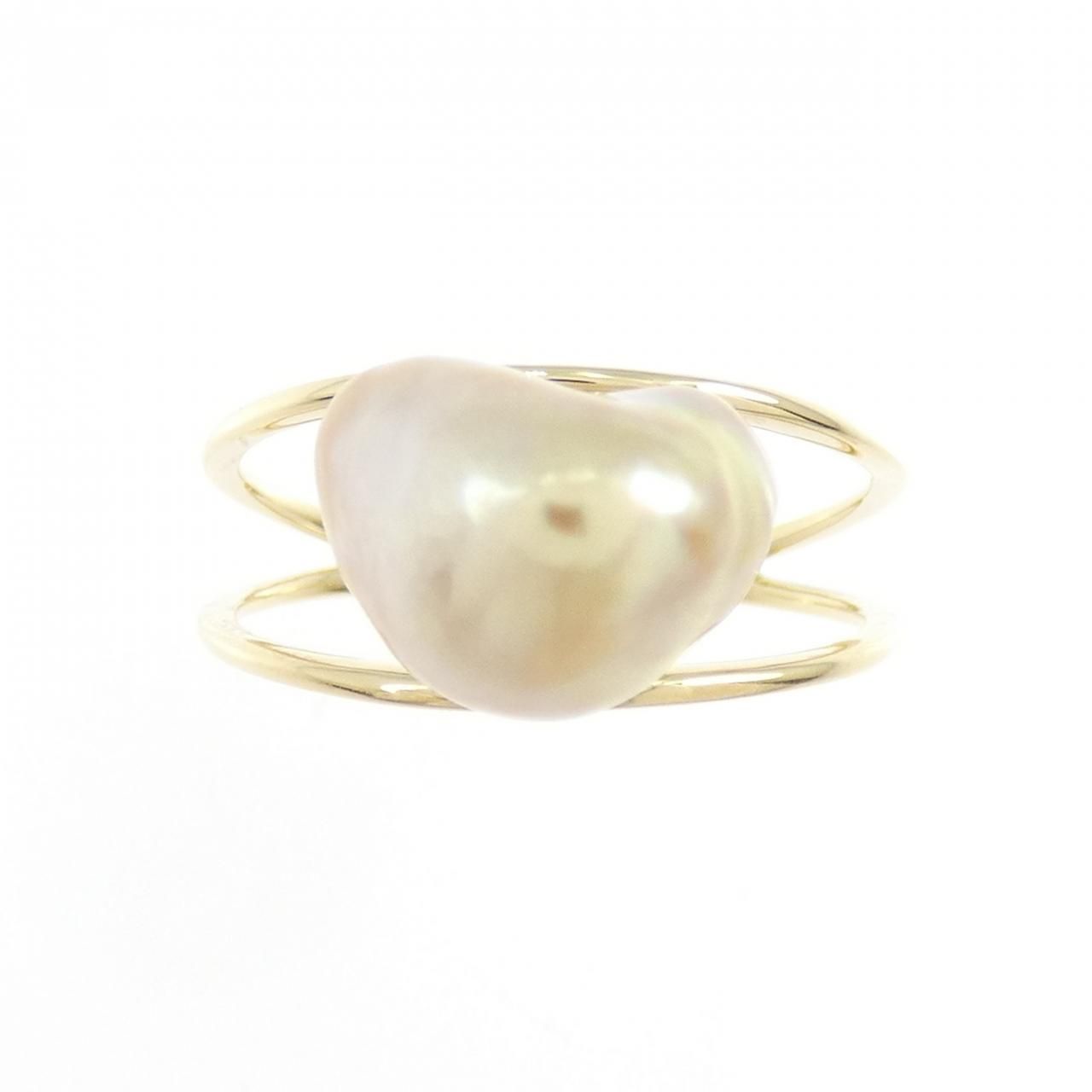 K18YG 白蝶パール リング 楽天市場】岩倉康二 白蝶パール リング 12.2  