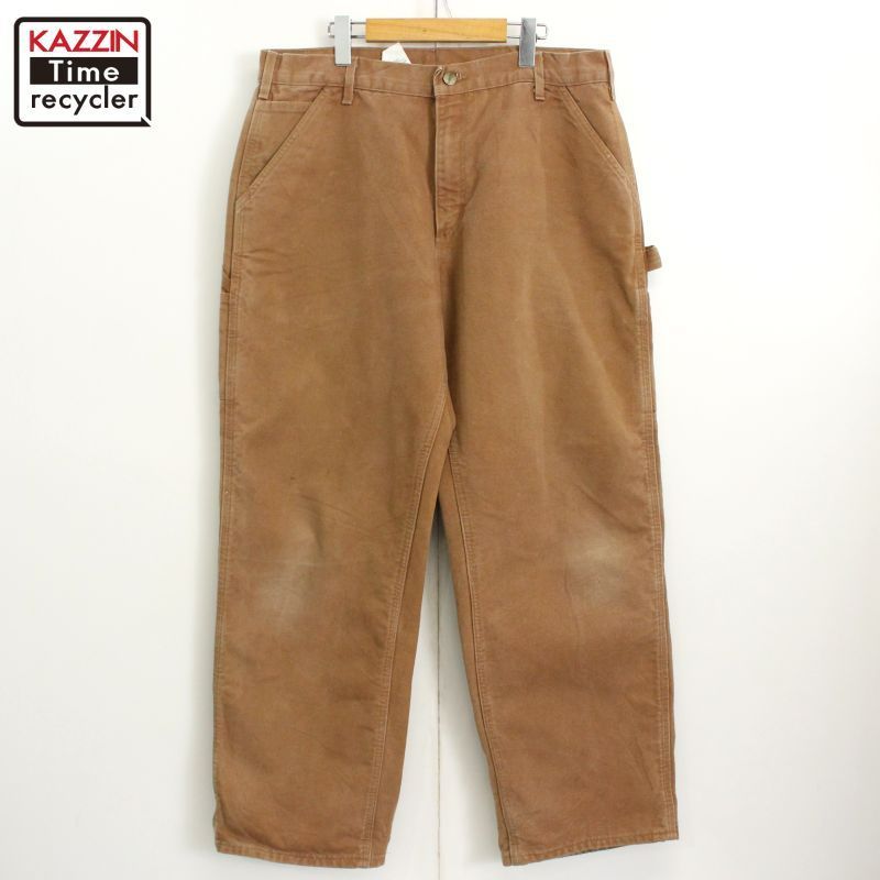 00s Carhartt 無地 BRN 裏地付き ダック ペインターパンツ メンズ XLサイズ相当 ビッグサイズ オーバーサイズ