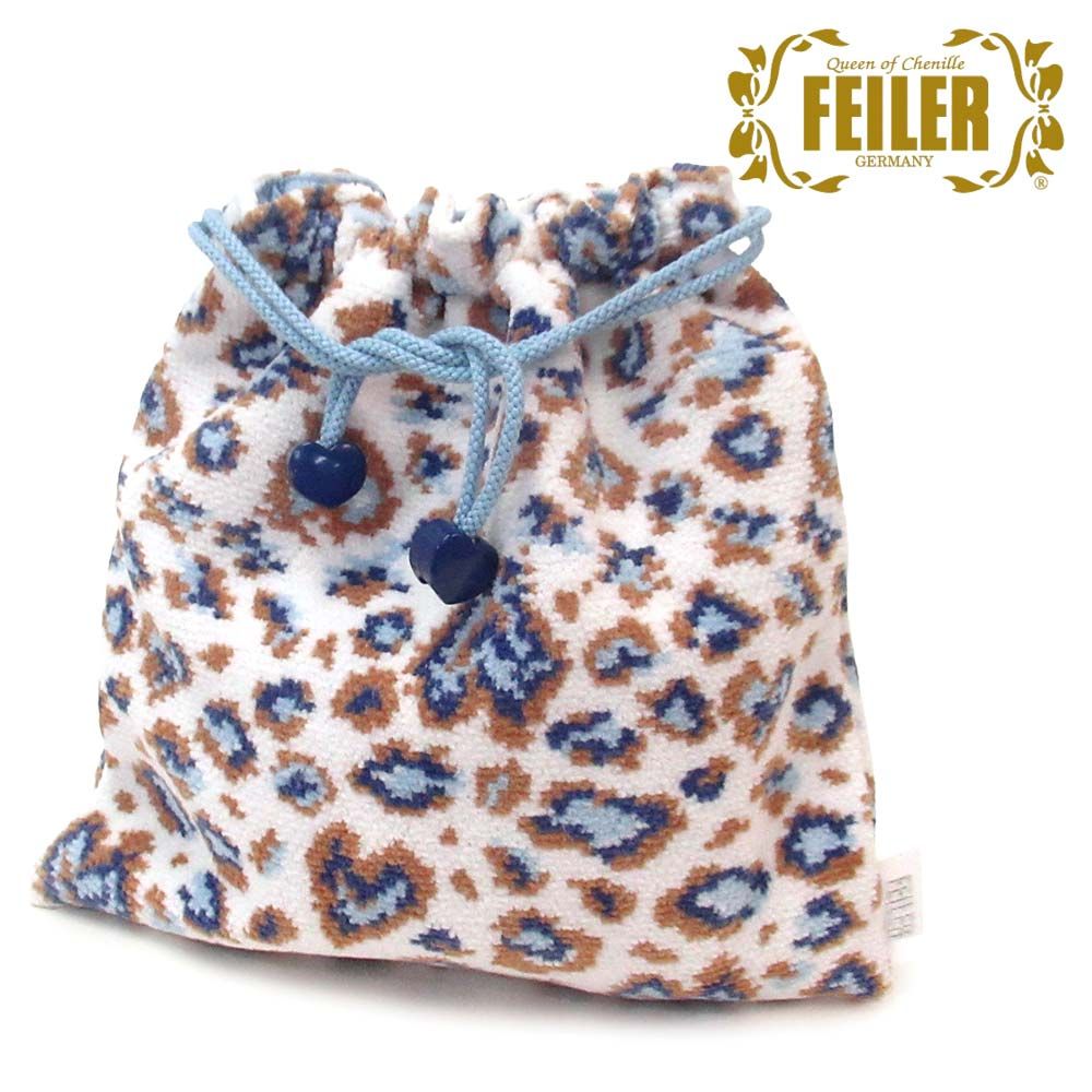 新品 未使用】FEILER フェイラー 巾着バッグ ポーチ アニマル ハート柄  