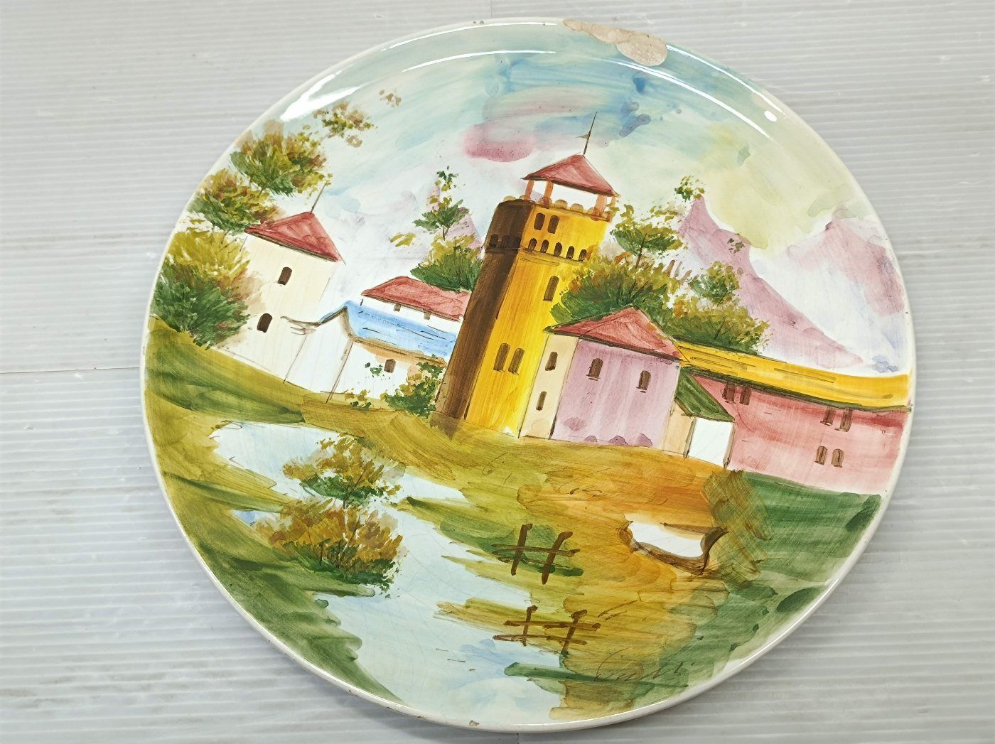 ビンテージ イタリア製 ハンドペイント/飾り皿