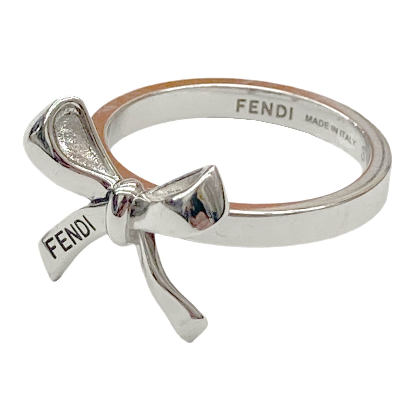 FENDI フェンディ リボンリング シルバーカラー Sサイズ 11号 真鍮