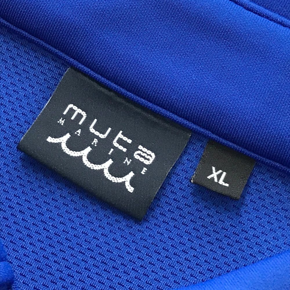 サイズ：XL MUTA MARINE ムータマリン  半袖ポロシャツ ボタンダウン  ブルー系 [240101497715] ゴルフウェア メンズ ストスト サイズ：XL MUTA MARINE ムータマリン 半袖ポロシャツ ボタン