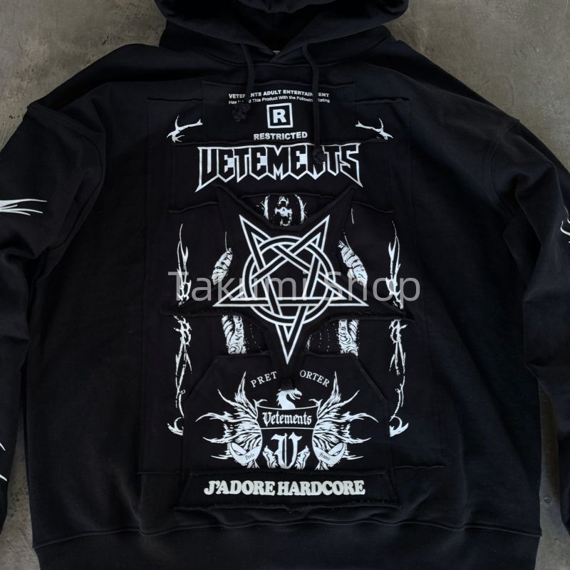 Vetements ブラック パッチロゴ パーカー S - メルカリ