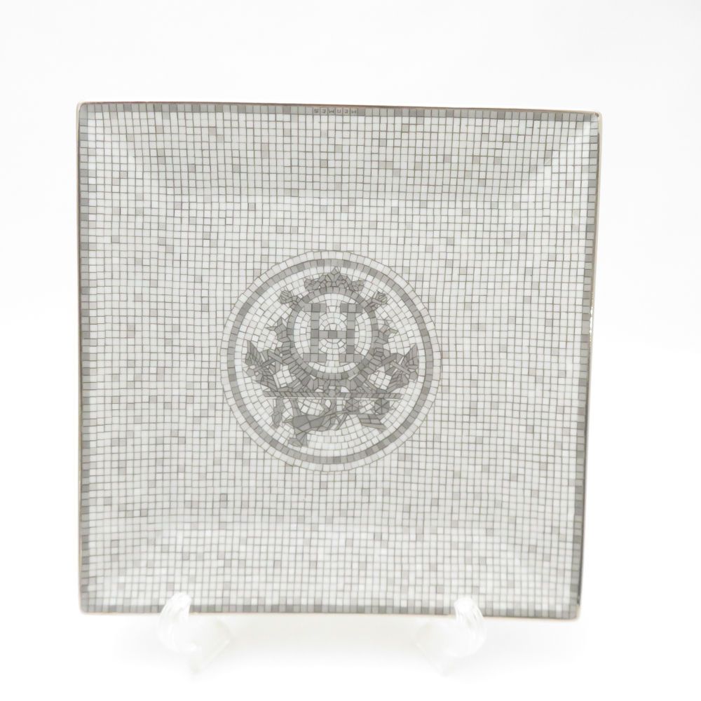 HERMES エルメス モザイク ヴァンキャトル プラチナ プチカレ NO.3 スクエアプレート 15cm 角皿 SC9103V1