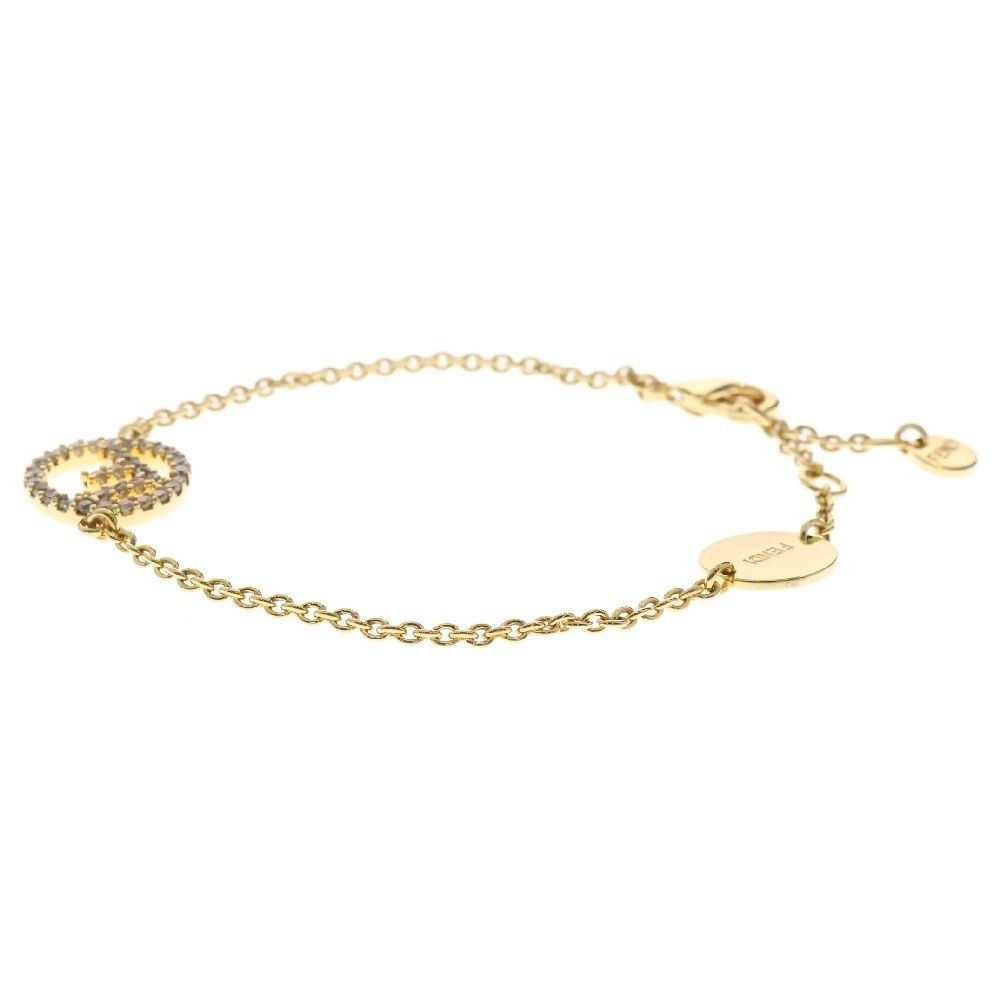 フェンディ　ジルコニアブレスレット FENDI (フェンディ) W.BRACELET/BRONZE+CUBIC ZIRCON エフ イズ