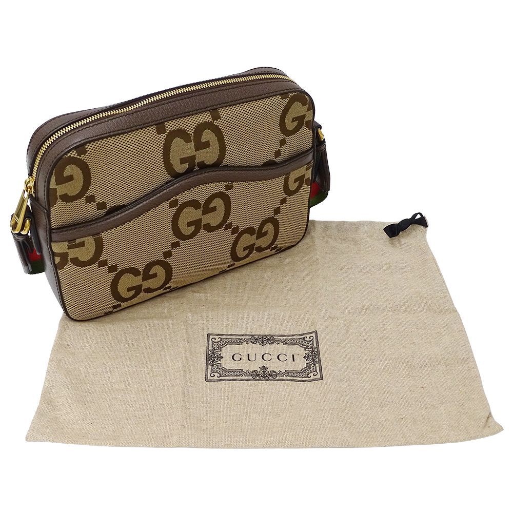 ⭐️正規品 グッチ ボディーバッグ GGキャンバスブラウン 金具 ショルダー中古♪ 美品】グッチボディーバッグGGキャンバスブラウン金具ショルダー