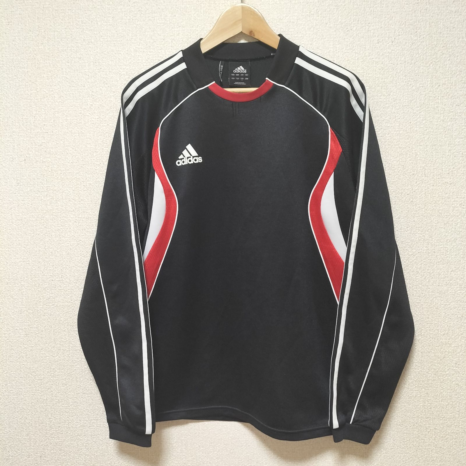 ☆00s old adidas 2008年製 万国旗タグ ゲームシャツ ロンT トラック ...