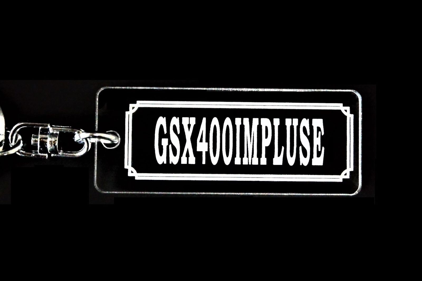 AA-53 GSX400IMPLUSE アクリル製 クリア 2重リング キーホルダ ― GSX400インパルス カスタム パーツ シート ミラ ー  外装 等のアクセサリーに