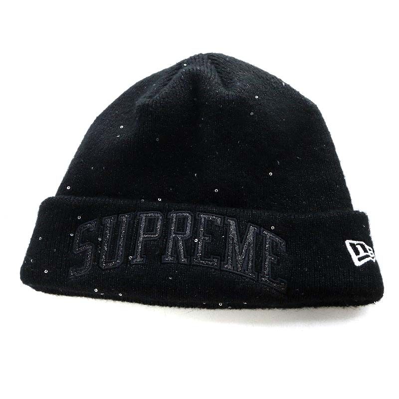 シュプリーム SUPREME New Era 23SS Metallic Arc Beanie ラメニット キャップ 帽子 ブラック |YO16