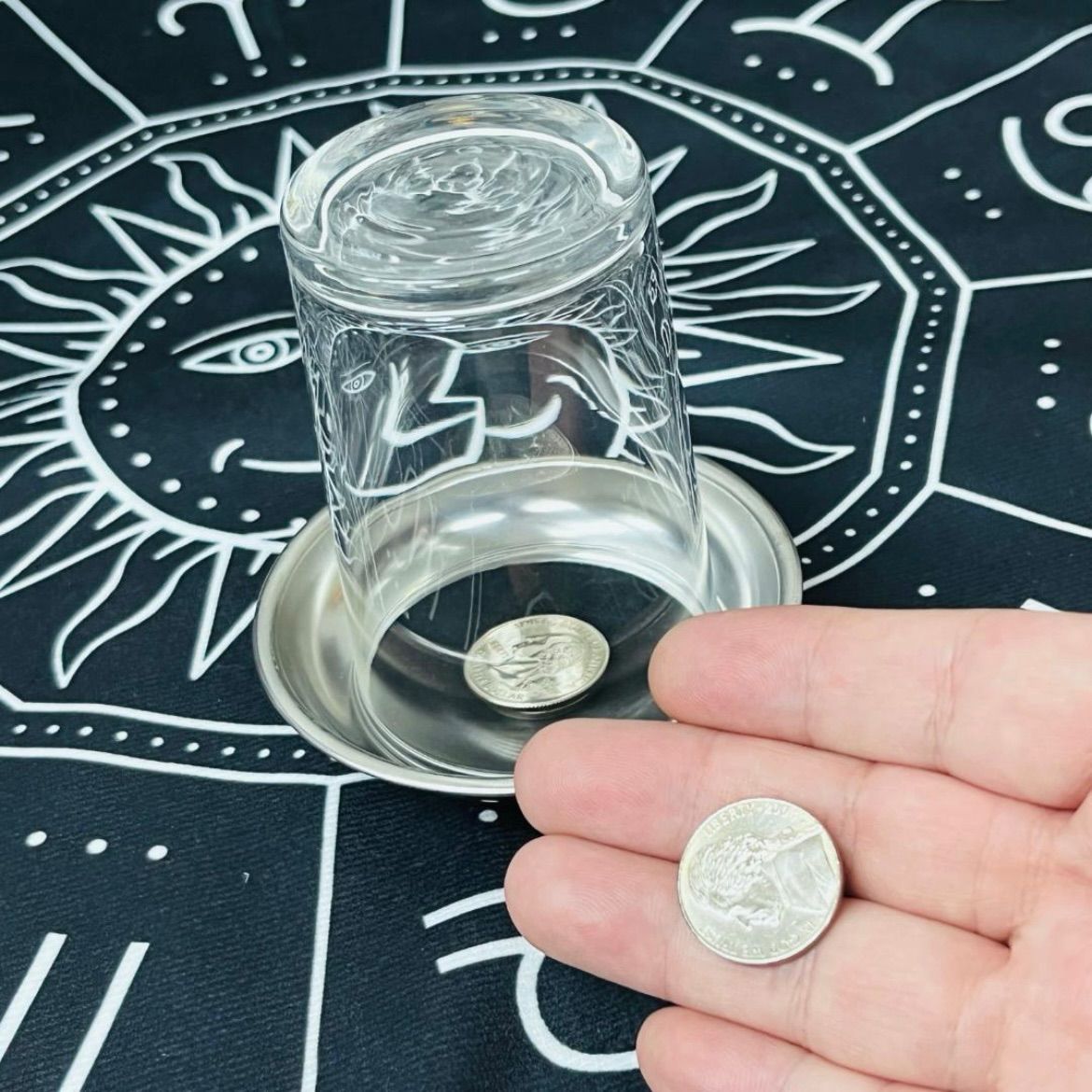 誰でも今すぐ出来る コイン貫通マジック グラス&トレイ セット 説明書付 手品