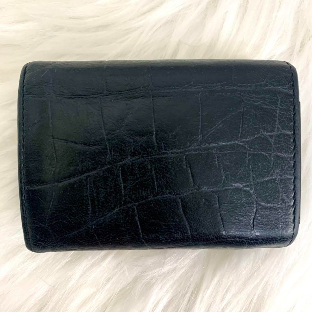 SAINT LAURENT PARIS サンローランパリ 三つ折りレザータイニーウォレット 型押し財布 黒 ブラック 459996 - メルカリ