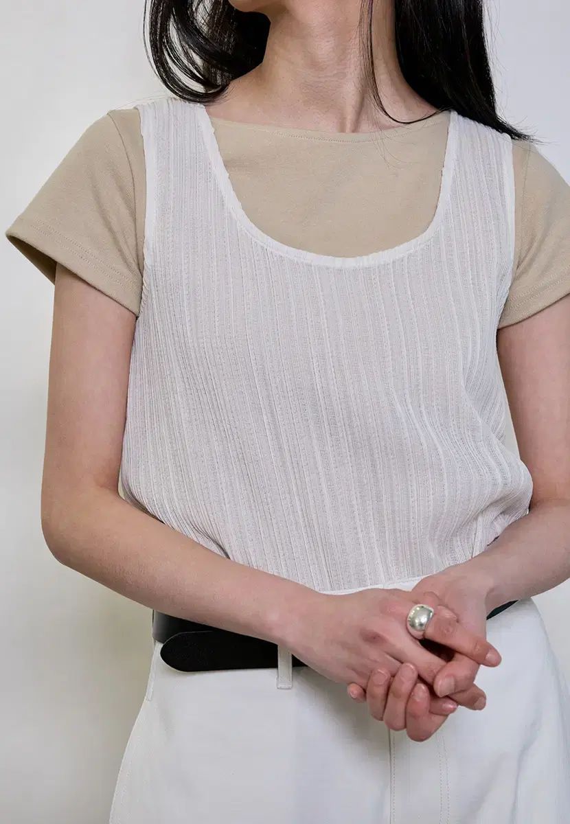  ムーン リー プリーツ ノースリーブ トップス 半袖(Tシャツ) Tシャツ カットソー