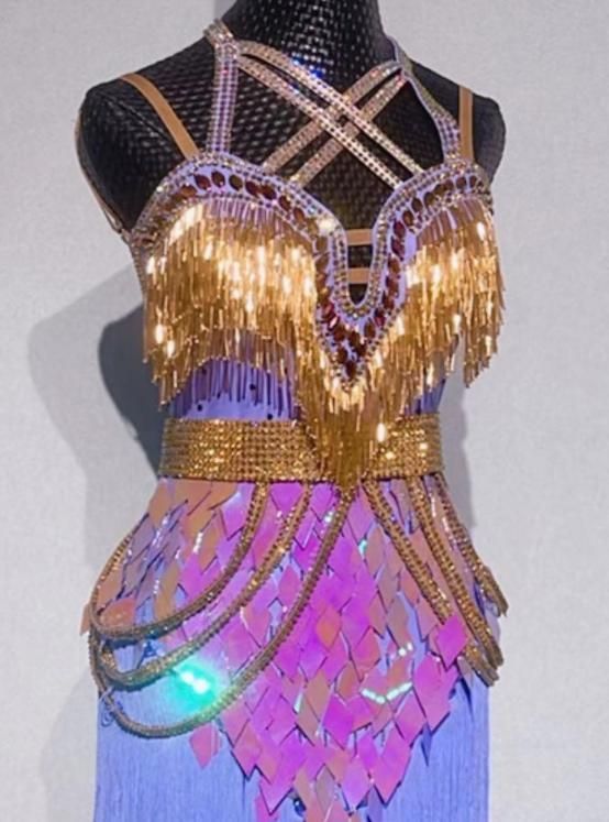 社交ダンス衣装 ラテンワンピースドレス 豪華 キラキラ パープル オーダーメイド 社交ダンス衣装 ラテンワンピースドレス 豪華 キラキラ パープル