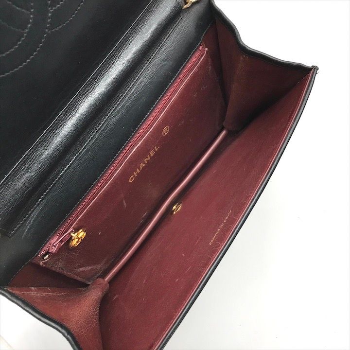 良品 CHANEL シャネル マトラッセ ラムスキン ココマーク プッシュ