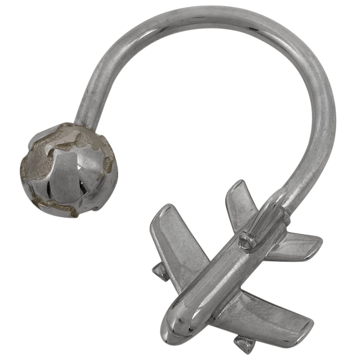 ティファニー TIFFANY&Co. 飛行機 地球モチーフ キーホルダー