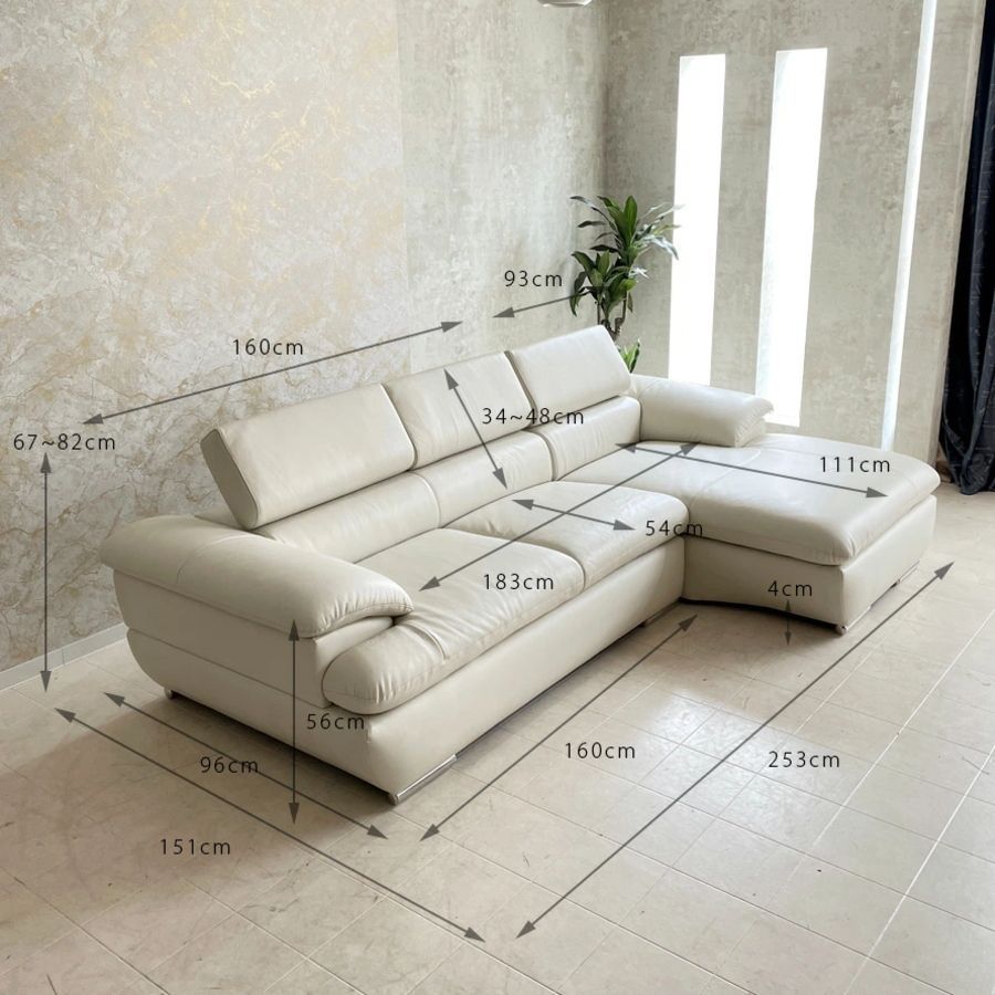イタリアンレザー カウチソファ DECOR e-casa_sf4-ic-23at002