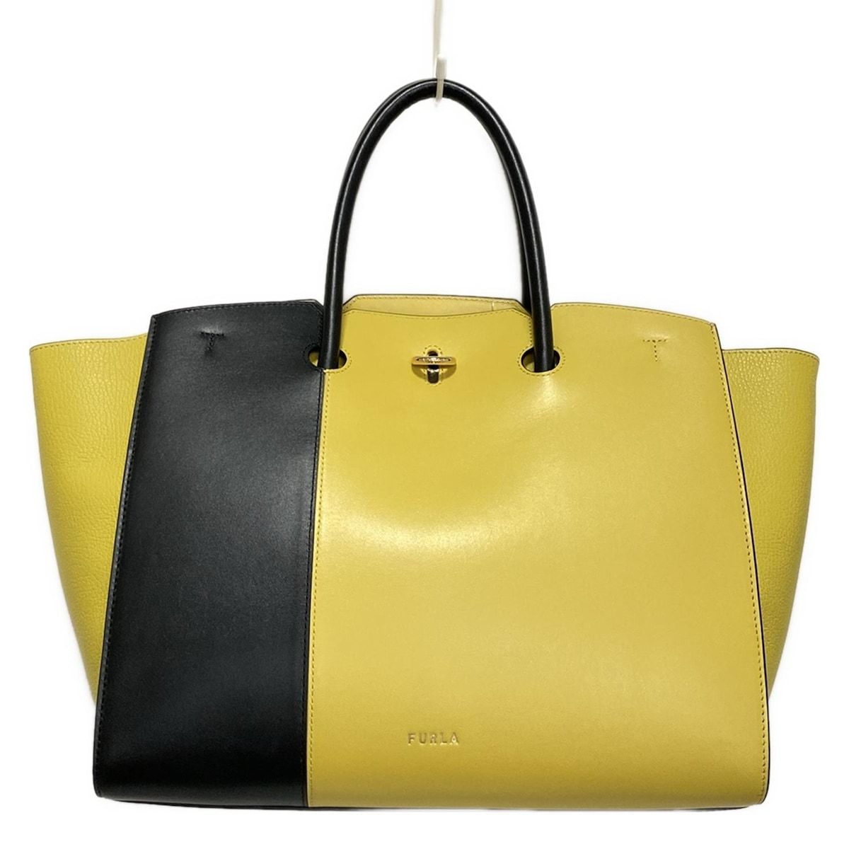 FURLA フルラ トートバッグ ジェネシ WB00849 イエロー×黒 レザー