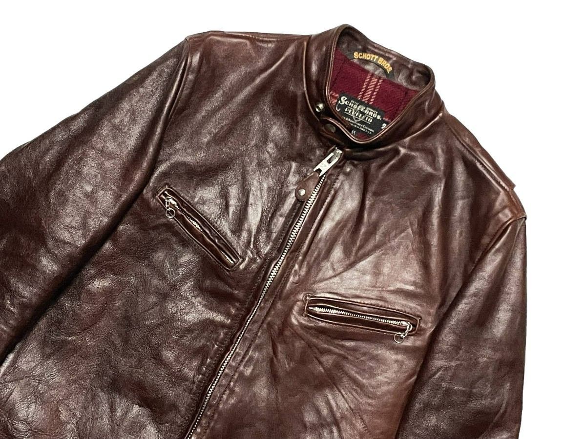 極美品 40 Schott ショット 7545 641XJH SPECIAL HORSEHIDE CAFE RACER