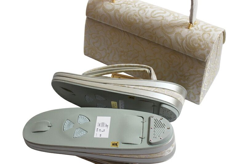 帯地・草履バッグセット -No.380【シルバー台/フリーサイズ/合皮製品