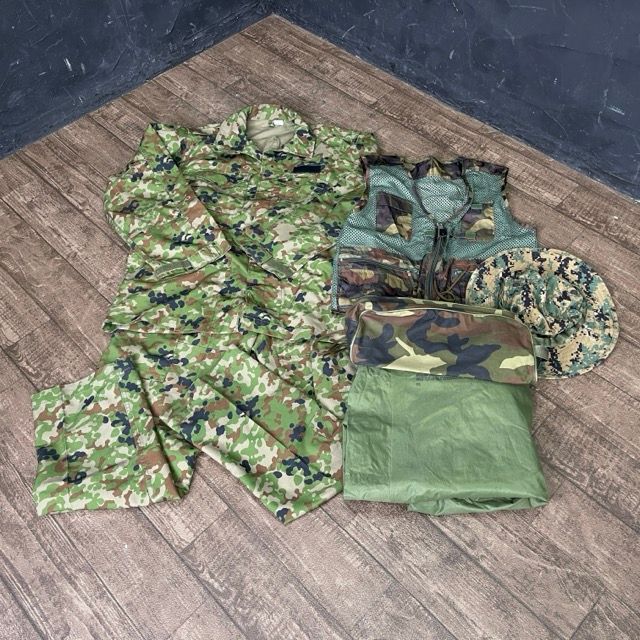 ミリタリーセット 迷彩服 上下 ベスト 帽子 ドライバッグ? ポーチ サバゲ? COVERFIELDMARPAT |514233