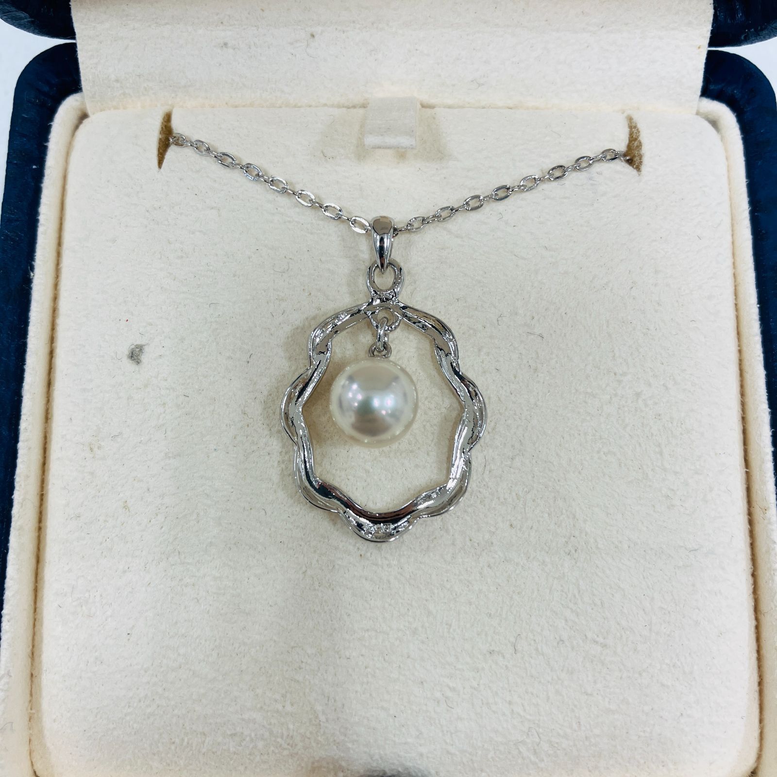 ミキモト　ネックレスsilver MIKIMOTO ミキモト アコヤパール 真珠 ダイヤモンド ネックレス