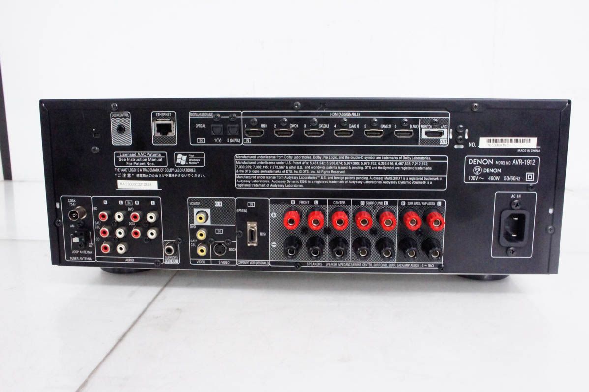 中古】Denonデノン 7.1ch AVサラウンドレシーバー AVR-1912-K 3D
