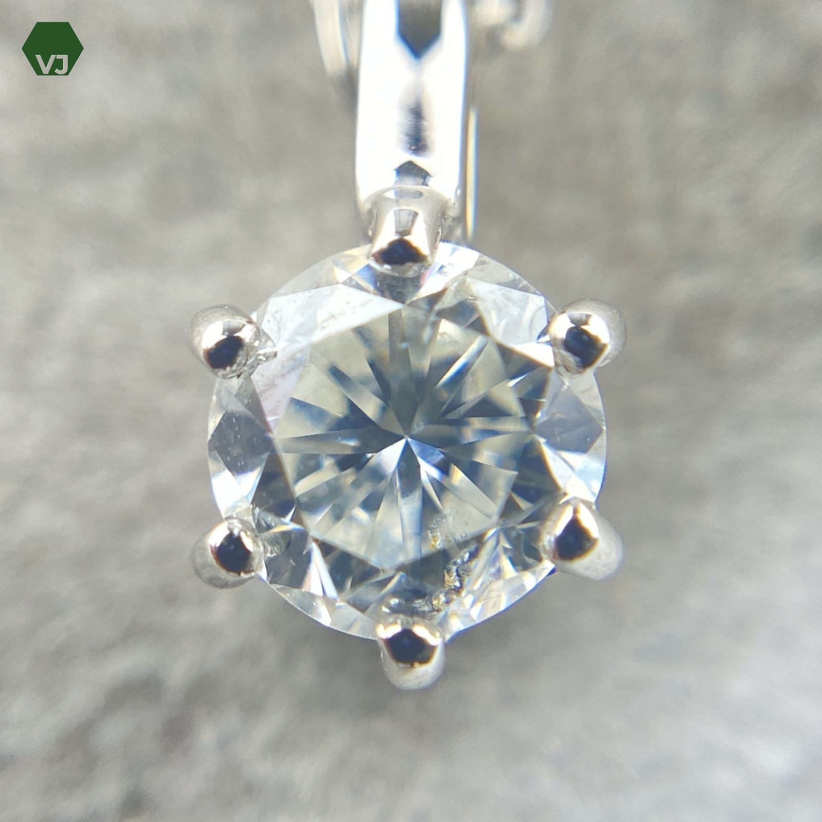24-49】一粒ダイヤモンド ネックレス D0.39ct【中古】【PT850】【40 