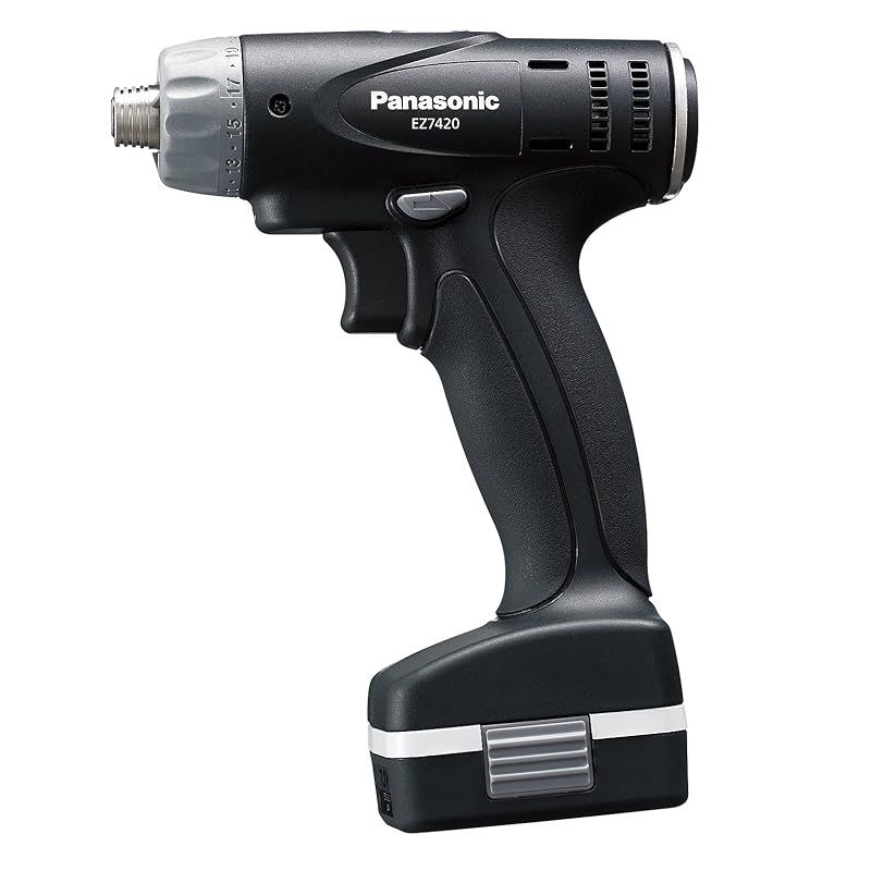 パナソニック 充電ドリルドライバー 7.2V 1.5Ah電池パック×2個 充電器 ケース別売 7.2Vスライド式 M5 T型形状 SLIMO スリムで軽いモバイル工具 EZ7420LA2J-B ブラック 1