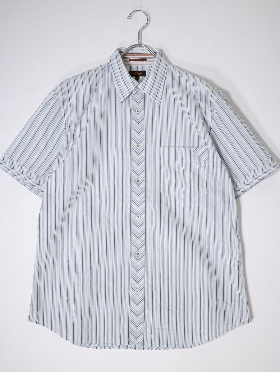 Paul Smith Collection/ポールスミス コレクション マルチストライプ コットン半袖シャツ【M】【MSHA75534】