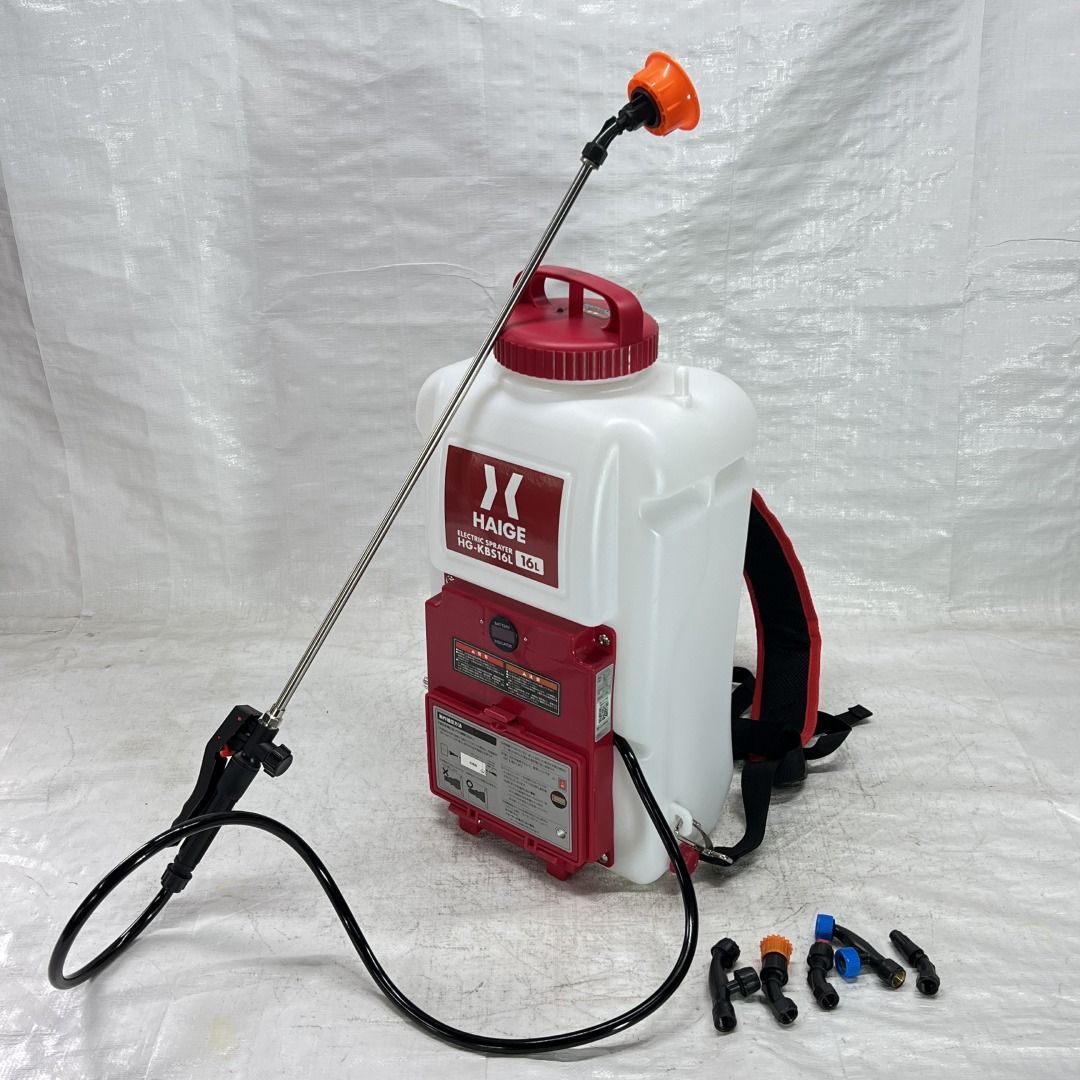 電動噴霧器 16L 背負い式 充電 バッテリー式 ノズル5種付 HG-KBS16L レッド 698