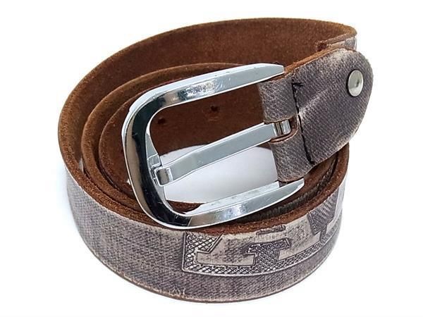 EMPORIO ARMANI エンポリオアルマーニ レザー シルバー金具 ベルト メンズ グレー系 DG3657
