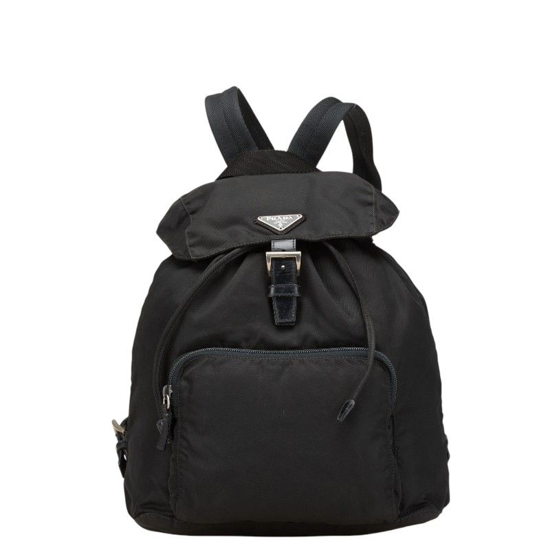 プラダ 三角ロゴプレート リュック バックパック ブラック ナイロン