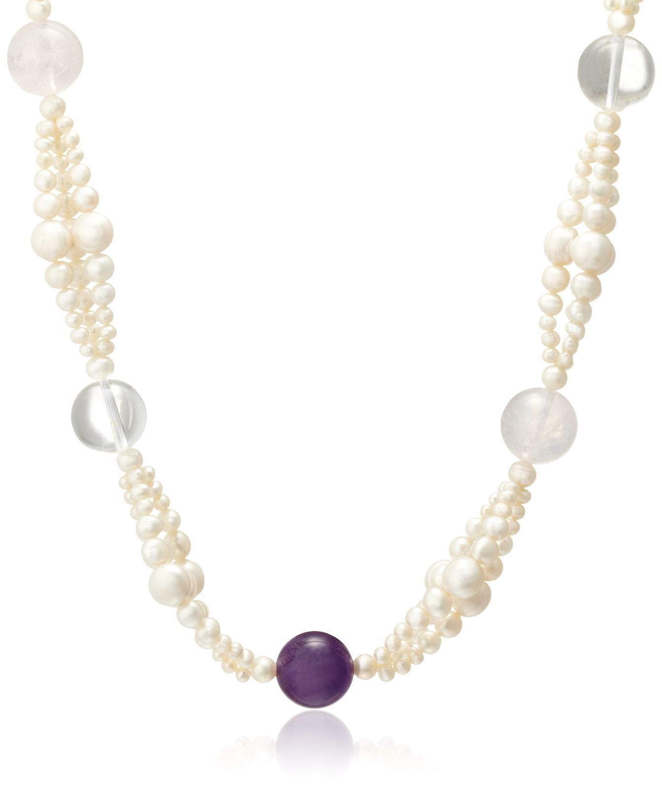 数量 Omotesando Lecrin 淡水 パール オモテサンドウレカン デザインネックレス アメジスト ホワイトクォーツ ローズクォーツ 55967