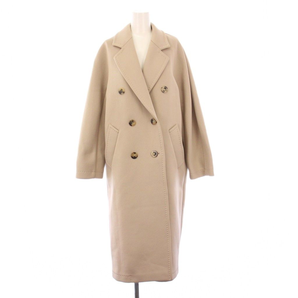 MaxMara 銀タグ チェスターコート ウール 40サイズ L ベージュ 最高級銀タグ✨ マックスマーラ ロング チェスターコート