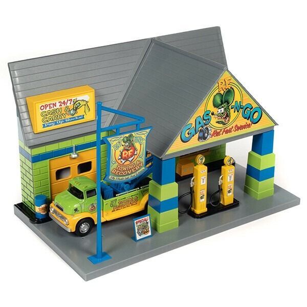 AUTO WORLD 1 48 RAT FINK Garage with 32 Tow Truck Set ラットフィンク ミニカー アメリカン雑貨