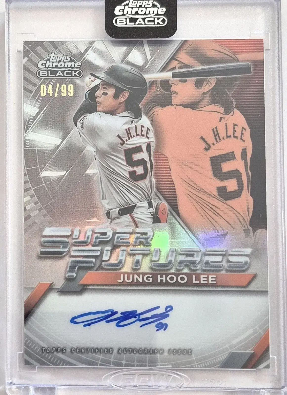 李政厚 イ ジョンフ 2025 年 TOPPS トップス クロム ブラック 99 チャン ハンジョン オート 野球カード
